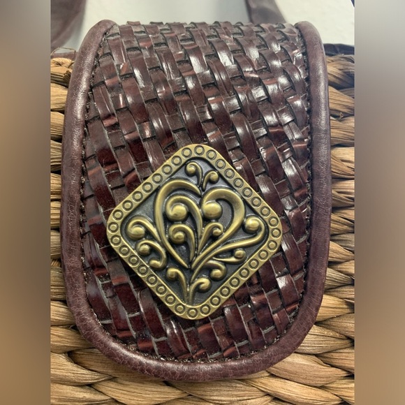 Coldwater Creek Brown and Dark Brown Woven Tote - Picture 4 of 9